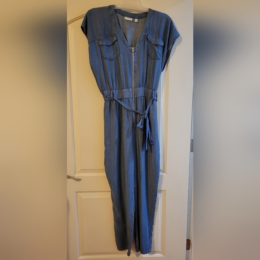 New York & Company Chambray Jumpsuit